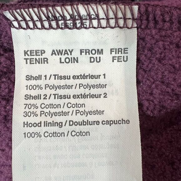 Puma Zip up hooded jacket fleece lined Plum size medium - Picture 15 of 16